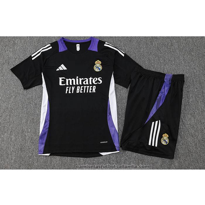 Chandal del Real Madrid Dragon Manga Corta 24/25 Negro y Purpura - Pantalon Corto